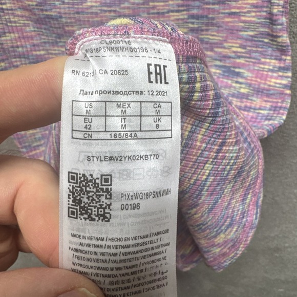 J Balvin Guess Originals Sleeveless Space Dye Mini Dress M Rib Knit Y2K Style - Picture 7 of 9